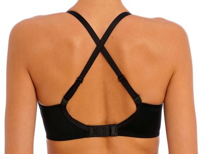 Freya Undetected UW Moulded Demi T-shirt Bra Black Underwired, padded t-shirt bra with smooth, moulded cups and convertible straps. 60-85, D-L AA401708-BLK