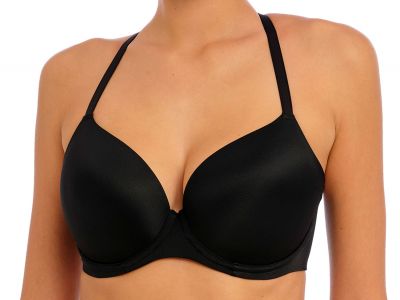 Freya Undetected UW Moulded Demi T-shirt Bra Black Underwired, padded t-shirt bra with smooth, moulded cups and convertible straps. 60-85, D-L AA401708-BLK