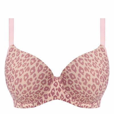 Freya Undetected UW Moulded Demi T-shirt Bra Iced Mocha Animal Underwired, padded t-shirt bra with smooth, moulded cups and convertible straps. 60-85, D-L AA401747-IMH