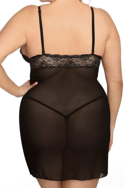 Anaïs apparel Anaïs+ Valencia Mesh&Lace Dress Black  Plus sizes 