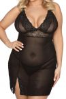 Anaïs apparel Anaïs+ Valencia Mesh&Lace Dress Black-thumb  Plus sizes 