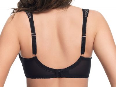 Gorsenia Venezia Soft Side Support Bra Black Underwired, non-padded bra 65-110, D-M K638-CZA