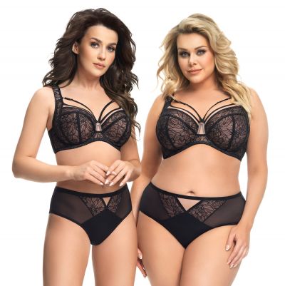 Gorsenia Venezia Soft Side Support Bra Black Underwired, non-padded bra 65-110, D-M K638-CZA
