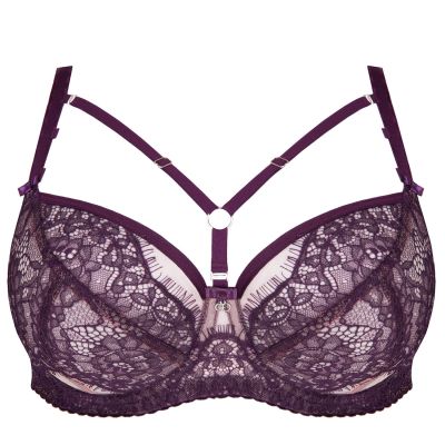 Gorsenia Violet Soft Bra Purple & Pale Pink Underwired, non-padded bra with removable decorative straps. 65-100, D-M K801