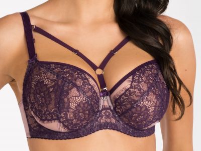 Gorsenia Violet Soft Bra Purple & Pale Pink Underwired, non-padded bra with removable decorative straps. 65-100, D-M K801