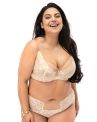 Nessa Vittoria UW Soft Bra - Beige & Ecru-thumb Underwired non-padded balconnet with double layer mesh and stretch lace cups. 65-100, E-O VIT-N550-B&E