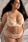 Nessa Vittoria UW Soft Bra - Beige & Ecru-thumb Underwired non-padded balconnet with double layer mesh and stretch lace cups. 65-100, E-O VIT-N550-B&E