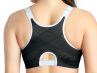 Parfait Lingerie Active Wave Front Zipper Sports Bra Black-thumb Wire-free sports bra with zipper front closure 70-90, D-H P6052-BLK