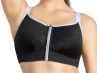 Parfait Lingerie Active Wave Front Zipper Sports Bra Black-thumb Wire-free sports bra with zipper front closure 70-90, D-H P6052-BLK