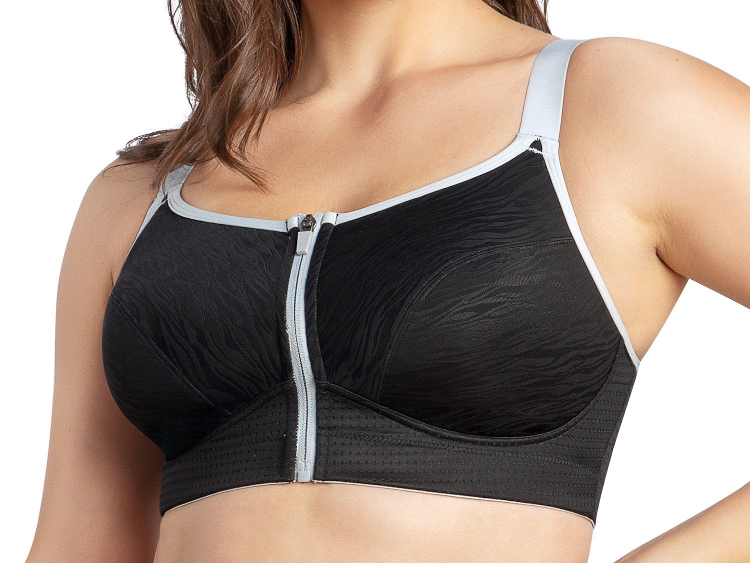 Parfait Wave Wire-Free Zip Front Sports Bra P6052