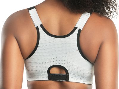 Parfait Lingerie Active Wave Front Zipper Sports Bra Silver Wire-free sports bra with zipper front closure 70-90, D-H P6052-SIR