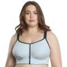 Parfait Lingerie Active Wave Front Zipper Sports Bra Silver-thumb Wire-free sports bra with zipper front closure 70-90, D-H P6052-SIR