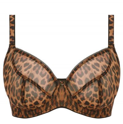 Freya Wild Side UW Soft Plunge Bra Leopard Underwired, non-padded soft cup bra 60-85, D-O AA401202-LED