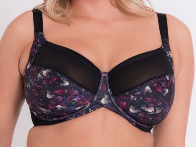 Curvy Kate Wonderfully Full Cup Bra Black Floral Underwired, non-padded full cup bra. 70-105, E-O CK-061-102-BFL