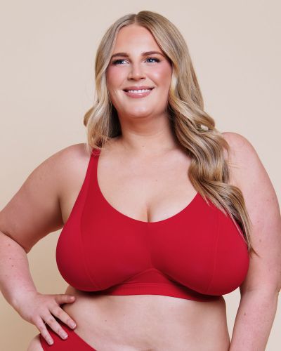 Curvy Kate Zen Non Wired Soft Bralette - Red Non-wired bralette with adjustable straps. 65-90 E/F - M/N CK093110-RED