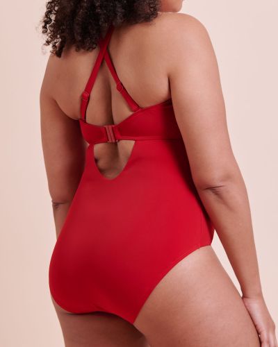 Curvy Kate Zip Tide Non-Wired Multiway Swimsuit - Red Non-wired swimsuit with adjustable coverage. S/36-38 - 2XL/52-54 CS-035606-RED