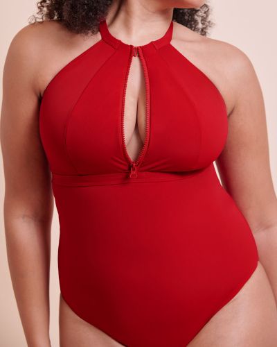 Curvy Kate Zip Tide Non-Wired Multiway Swimsuit - Red Non-wired swimsuit with adjustable coverage. S/36-38 - 2XL/52-54 CS-035606-RED