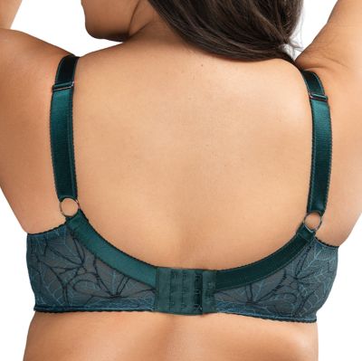 Nessa Zoia Soft UW Bra - Deep Teal Green Underwired, unpadded, soft cup stretch lace bra. 65-110, D-P ZOI-500A-GRE