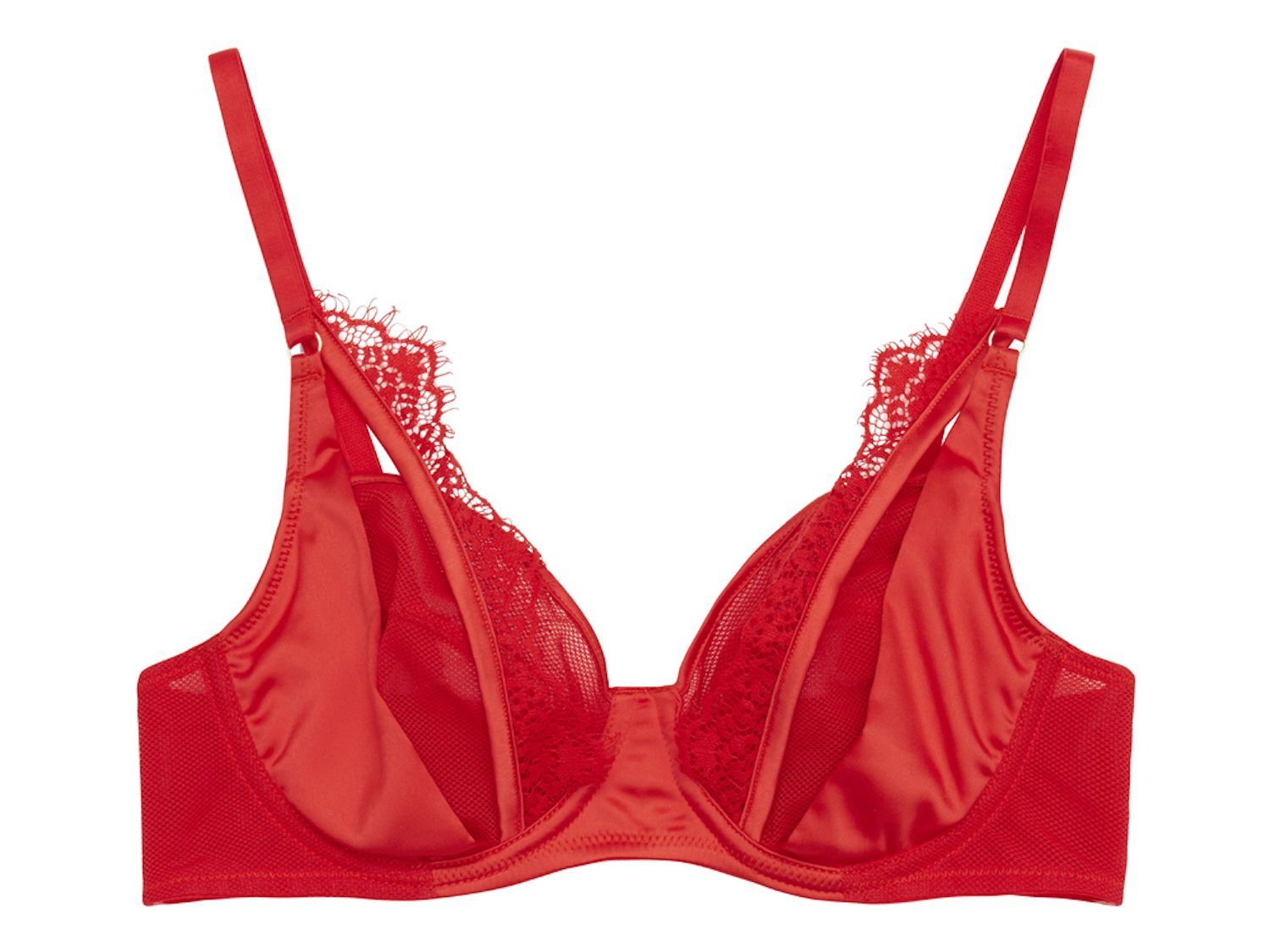 Playful Promises Zoya & Lace Plunge Bra Red Lumingerie bras